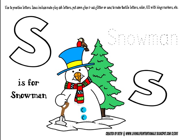 Snowman free printable2