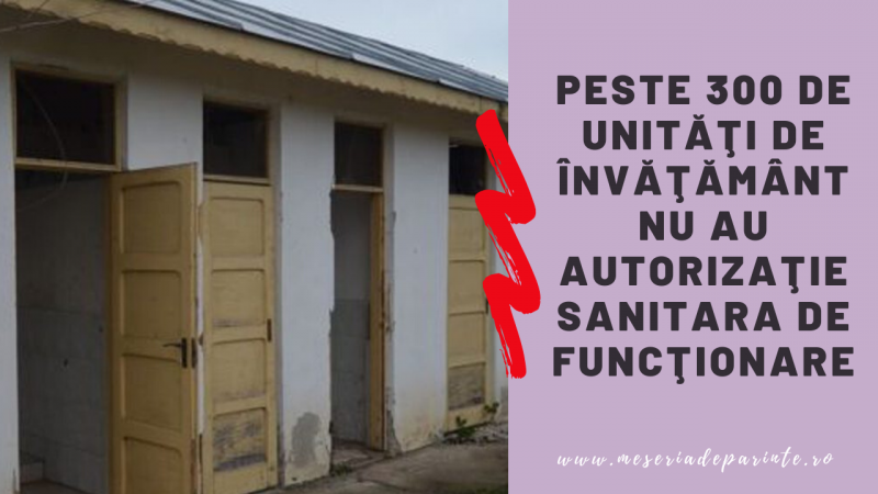 Peste 300 de unităţi de învăţământ nu au autorizaţie sanitara de funcţionare