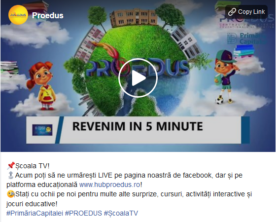 Școala TV. Primele lecții video pe platforma educațională Proedus, dedicată elevilor și preșcolarilor bucureșteni