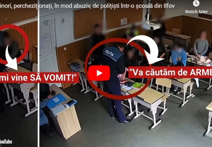 VIDEO – Percheziție inopinantă a polițiștilor într-o clasă generală. Elevii au fost amenințați și intimidați, fără niciun fel de explicații