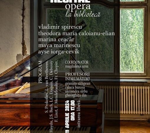 “Opera la Bibliotecă” vă invită la un recital de pian cu intrare liberă